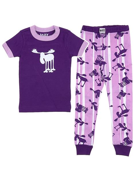Lazy One Lazy One Moose Stripes Cotton Pajamas For Toddlers And Girls