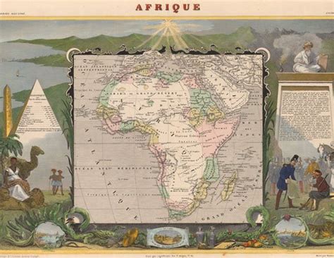 1852 Map By Victor Levasseru Afrique Steel Engraved Map Historic Map
