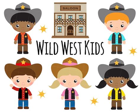 Instant Download Cute Cowboy And Wild West Png Vector Clipart Etsy Uk