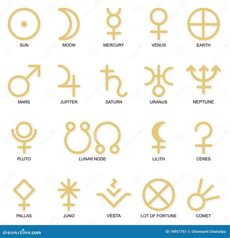 Astrological Planet Symbols Stock Illustration Illustration Of Solar