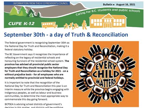 Bulletin September 30th A Day Of Truth And Reconciliation