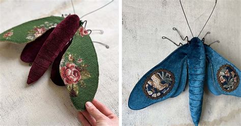 Artist Creates Ethereal Moths From Romantic Tapestry Fabrics