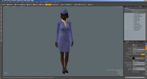 Dark Skinned Black Stewardess Standing Pose 3d Model 149 3ds Blend C4d Fbx Max Ma Lxo