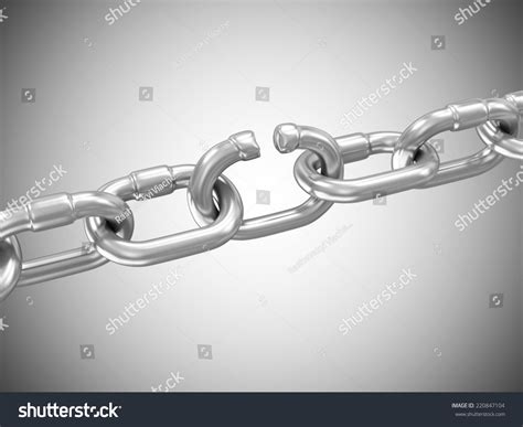 Weakest Link Concept Broken Metal Chain Stock Illustration 220847104