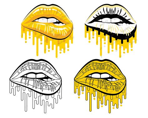 Sexy Lips Gloss SVG Dripping Lips Lip Print Sexy Biting Lip Etsy