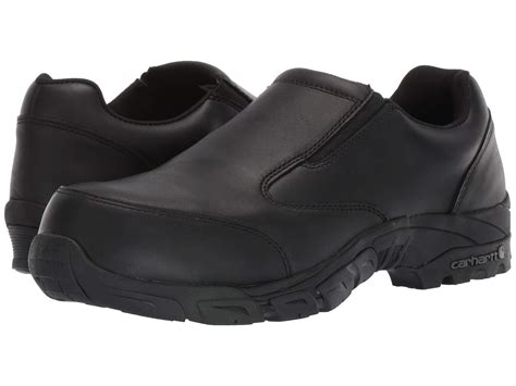 Carhartt Leather Lightweight Carbon Nano Toe Slip On Work Shoe In Black