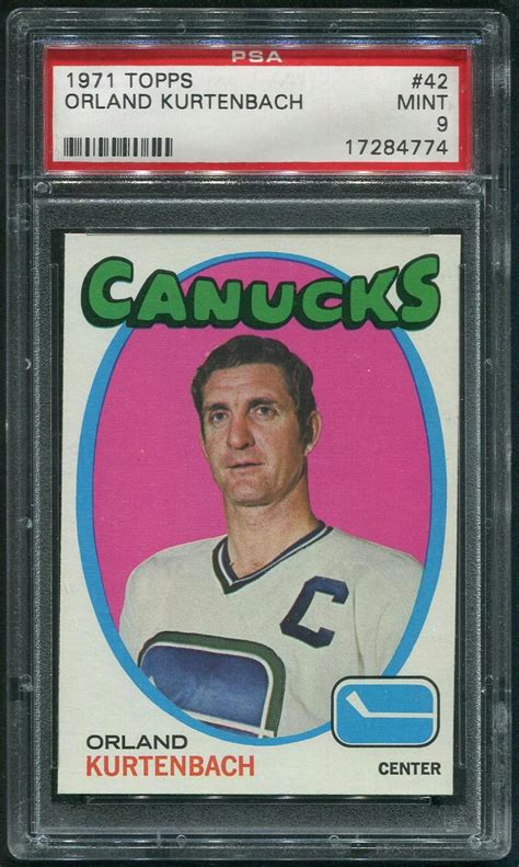 197172 Topps Hockey 42 Orland Kurtenbach Psa 9 Mint Da Card World