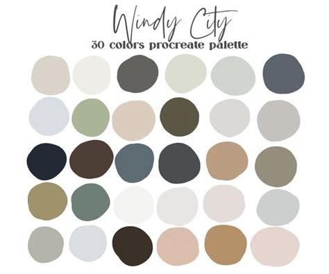 Windy City Procreate Color Palette Ipad Procreate Swatches Etsy