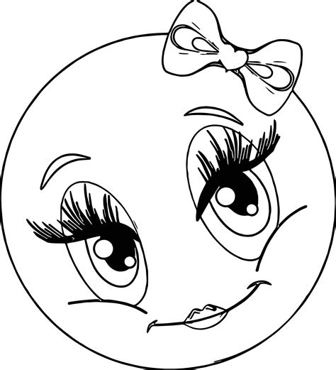 Cute Girl Smiley Faces Coloring Page Wecoloringpage Com