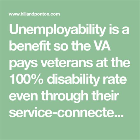 Unemployability Is A Benefit So The Va Pays Veterans At The 100