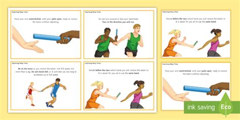 Athletics Improving Relay Times Cards Teacher Made