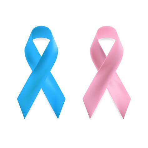 Premium Vector Breast Cancer Awareness Pink And Blue Ribbon