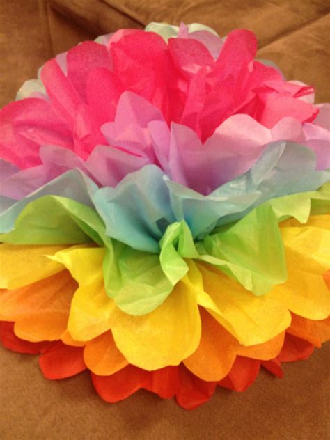 Giant Rainbow Tissue Paper Flower Tissue Paper Flowers Paper Flowers