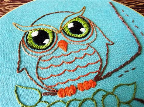 woodland owl emboidery pattern owl embroidery embroidery patterns owl patterns