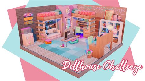 Cotton Candy Sorority Dorm 🍧 Dollhouse Challenge The Sims 4 Speed