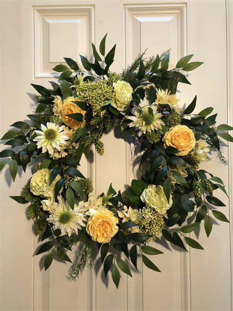 Front Door Wreath Spring Wreath Summer Wreath Artificial Etsy