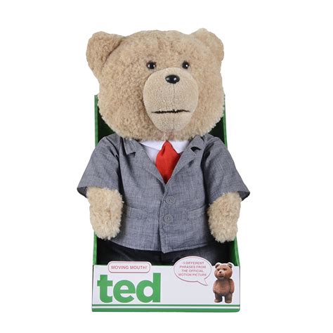 Ted Bear In Suit Plush With Sound And Moving Mouth 16 Inch