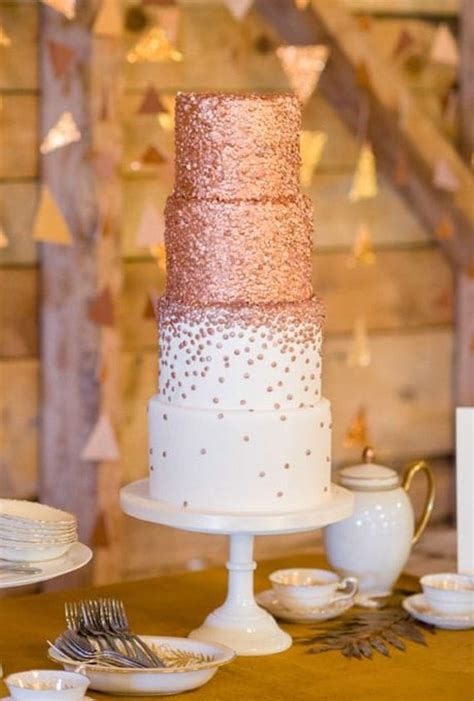 Rose Gold Cake Glitter Fondant Wedding Cake Glitter Edible