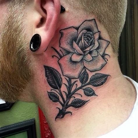 Roses are popular tattoo designs for both men and women. 15 Beautiful Rose Neck Tattoos | Neck tattoo, Rose neck ...