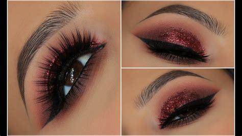 Red Glitter Smokey Eye Amys Makeup Box Youtube
