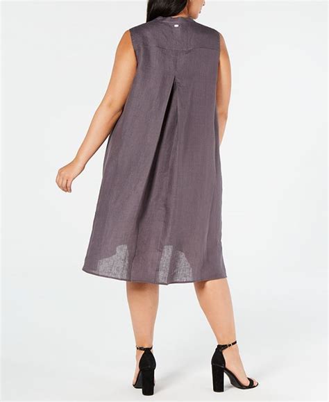 Anne Klein Plus Size Linen Trapeze Dress And Reviews Dresses Plus