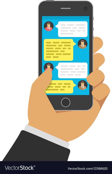Chatting With Chatbot On Phone Royalty Free Vector Image