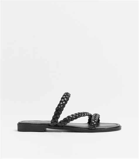 womens braided strap flat sandal black target australia
