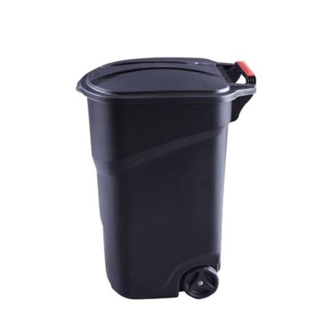45 Gal Black Wheeled Trash Can Garbage B