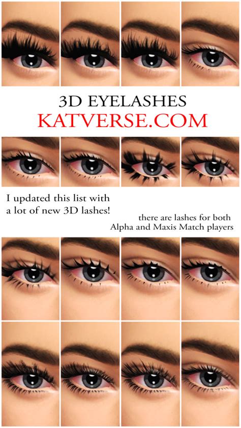 Katverse Must Have 3d Eyelashes For Your Sims 4 Katverse