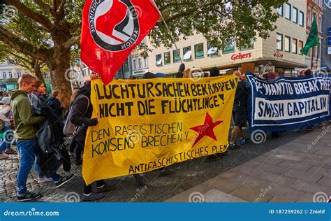 The Anti Fascist Bloc At The Fridays For Future Demonstration Germany