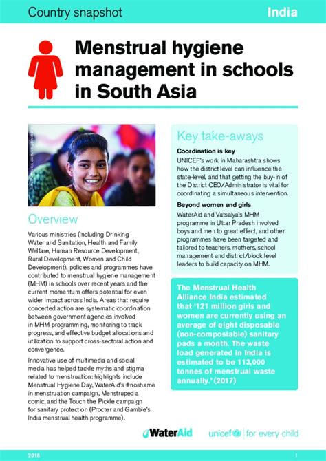 Menstrual Hygiene Management In Schools In South Asia India Philanthropy In India