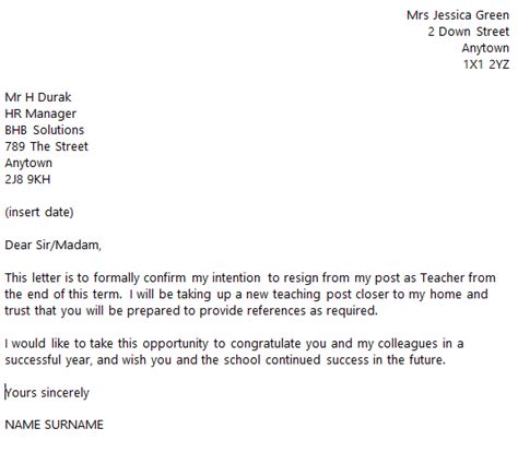 Maybe you would like to learn more about one of these? Teacher Resignation Letter | Template Business