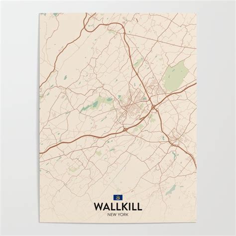 Wallkill New York United States Vintage City Map Poster By Imr