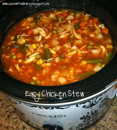 Make with chopped veggies, delicious broth. Easy Chicken Stew | Crock pot | Pinterest