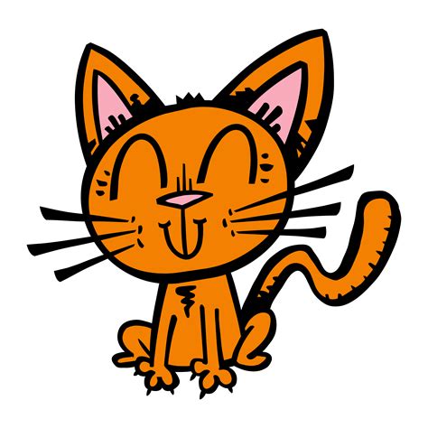 Cute Happy Friendly Cartoon Cat Download Free Vectors