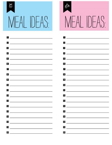 I created this list of easy dinners to help busy families eat together at home without stress. Free Printable : Nutrition Tracker & Meal Ideas - Designs ...