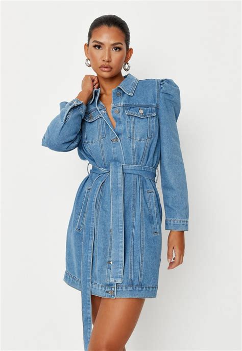 Stewart & strauss makes the finest letterman jackets, not only in new jersey, but throughout the usa. Blue Puff Sleeve Denim Jacket Dress | Missguided