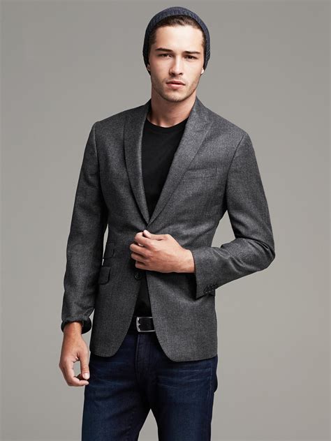 Men' slim fit one button suit blazer jacket casual party sport coat. Banana Republic Modern Slim Fit Charcoal Wool Suit Jacket ...