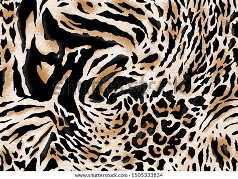 Seamless Animal Print Leopard Zebra Tiger Stock Illustration 1505333834