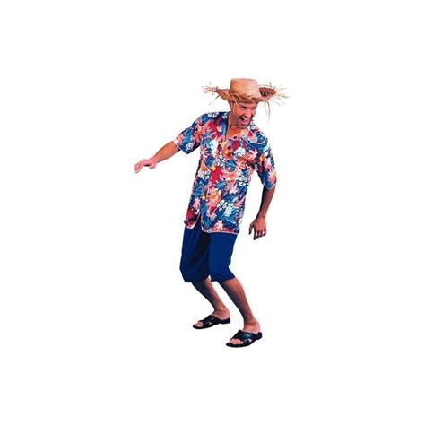 Camisa disfraz de hawaiano con flamencos para hombre por 14,25 €. Disfraz hawaiano con sombrero - Barullo.com