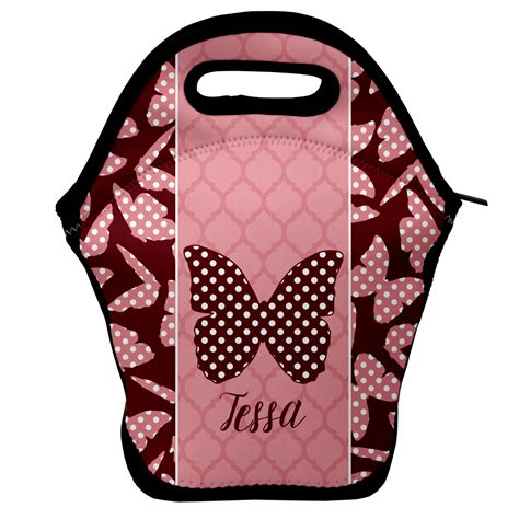 Custom Polka Dot Butterfly Lunch Bag W Name Or Text Youcustomizeit