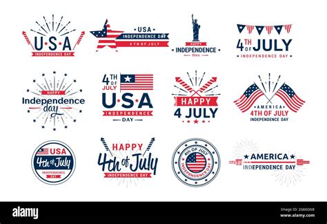 Vector Illustration Set Of 4th Of July Icons United Stated