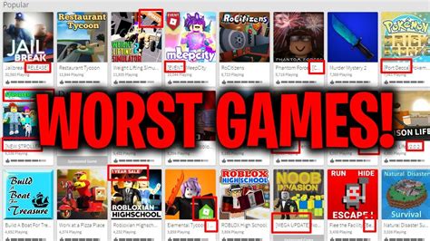 7 Worst Roblox Games Youtube