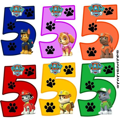 Números Personalizados Patrulha Canina 5 Paw Patrol In 2019 Paw