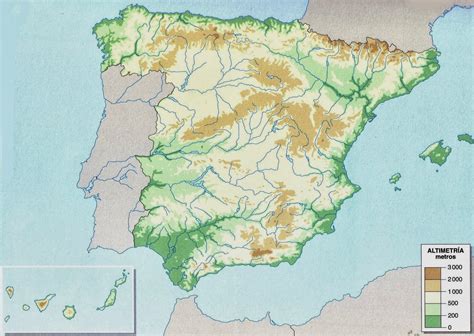 Mapa Fisico De España Mudo