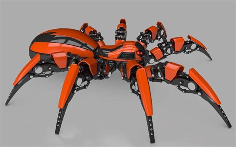 Spider Robot 3d Model Rigged Obj 3ds Fbx C4d