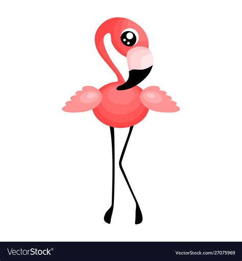 Cute Cartoon Dancing Flamingo Royalty Free Vector Image