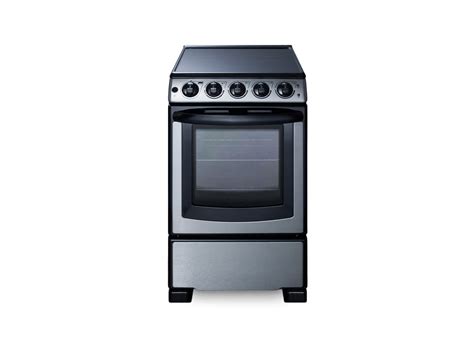 Summit 20 Wide Electric Smooth Top Range In Stainless Steel