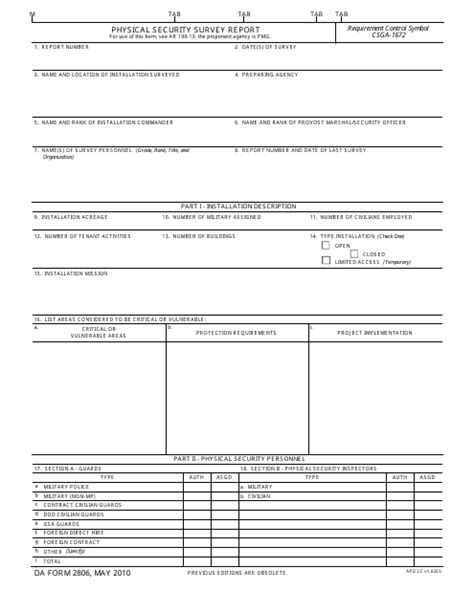 Da Form 2806 R Fillable Printable Forms Free Online