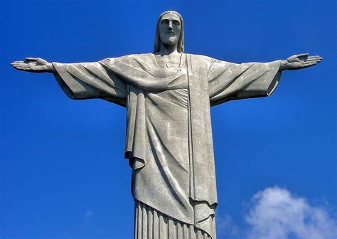 Christ The Redeemer Statue On Corcovado Mountain In Rio De